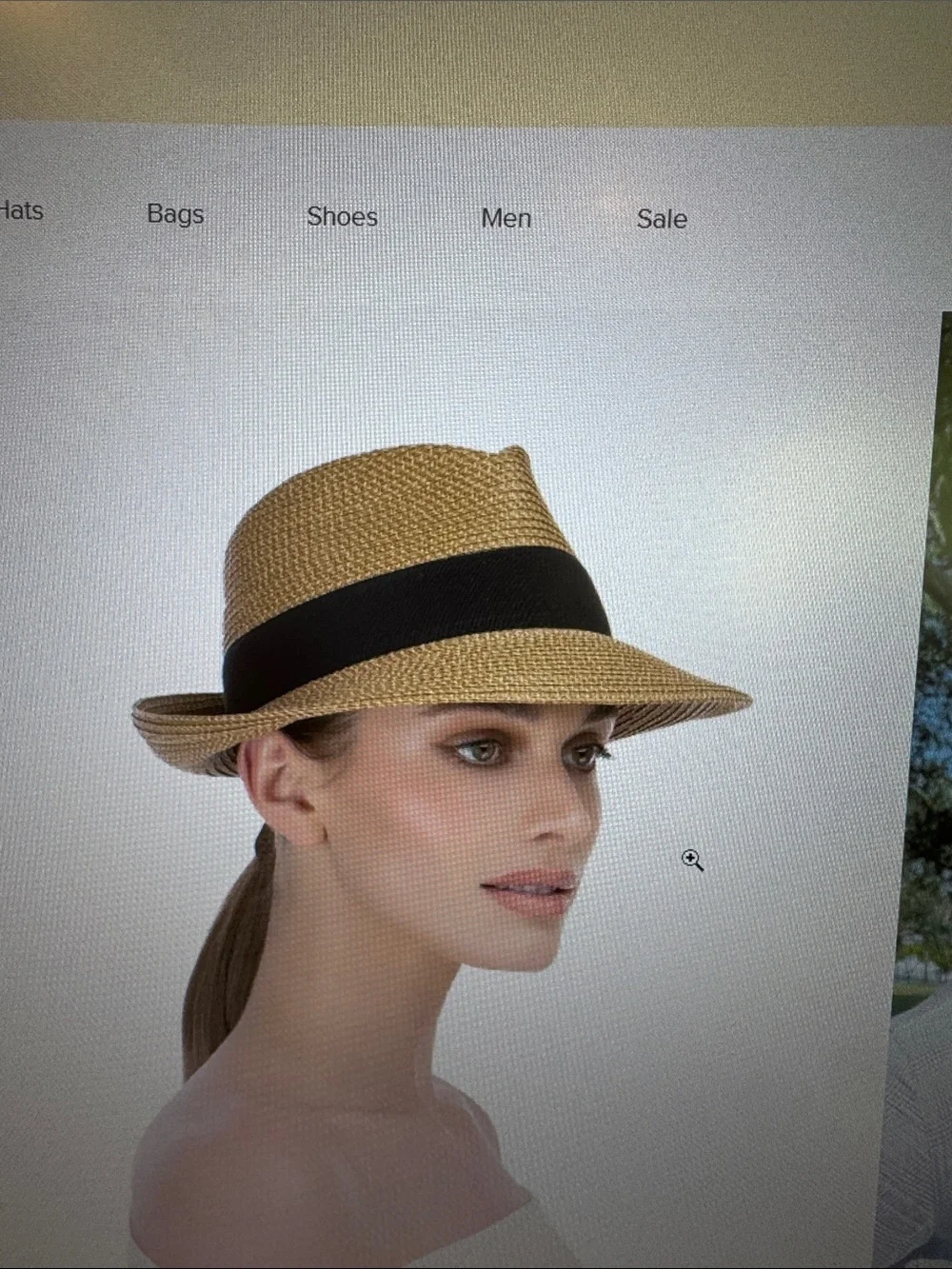 Eric Javits Classic Fedora Wofen Sun Hat with Black Trim - very good condition - Picture 8 of 10
